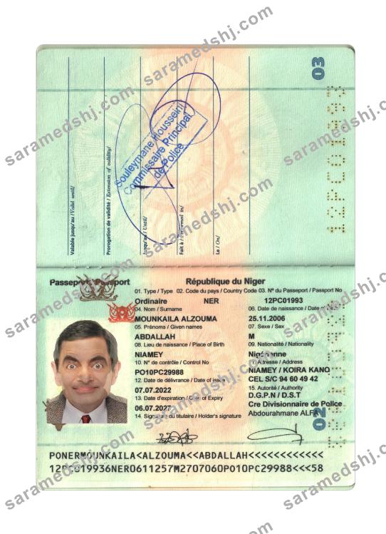 Niger Republic passport 2022-present